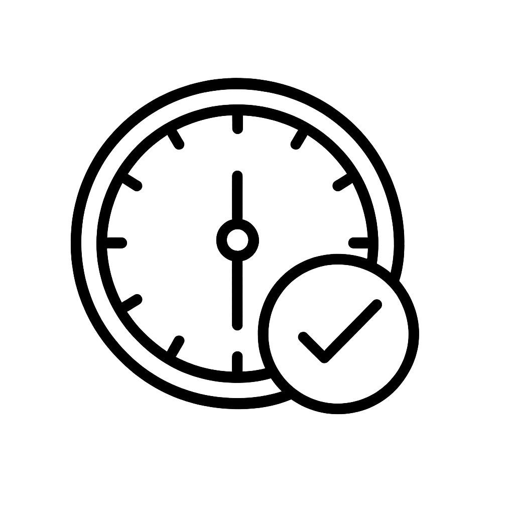 Icono de reloj que simboliza el compromiso de AS Servicio con los tiempos, acuerdos y estándares de trabajo.