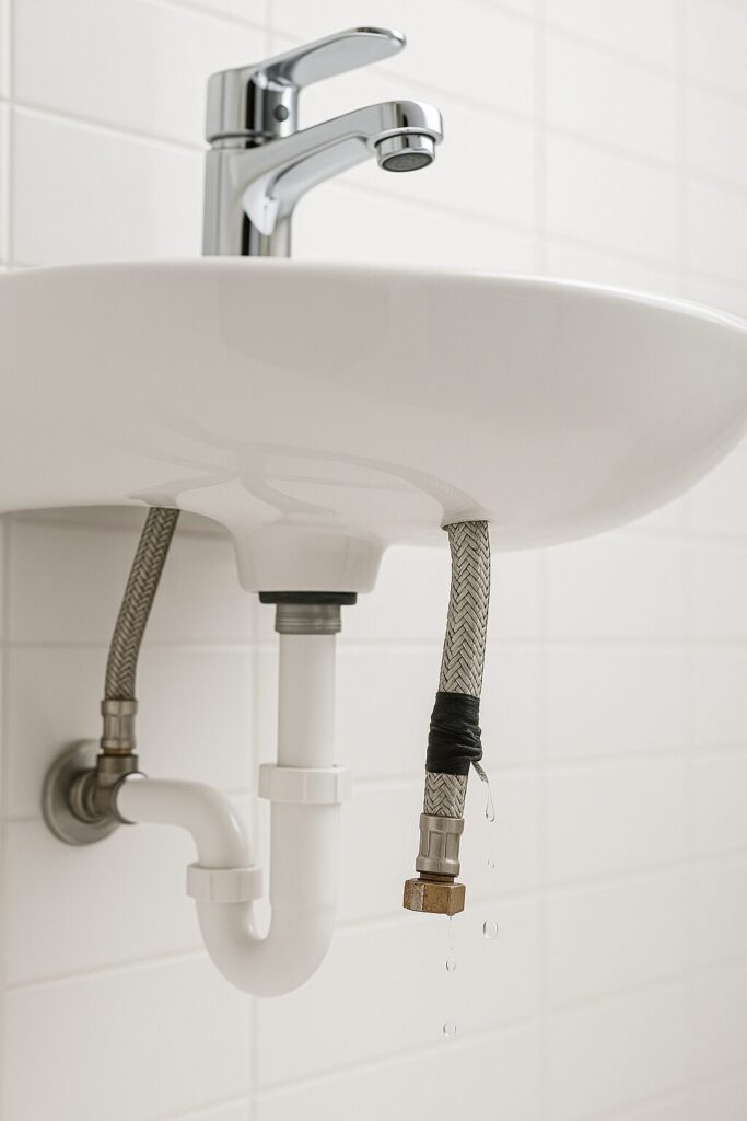 tubería agrietada por desgaste y falta de mantenimiento